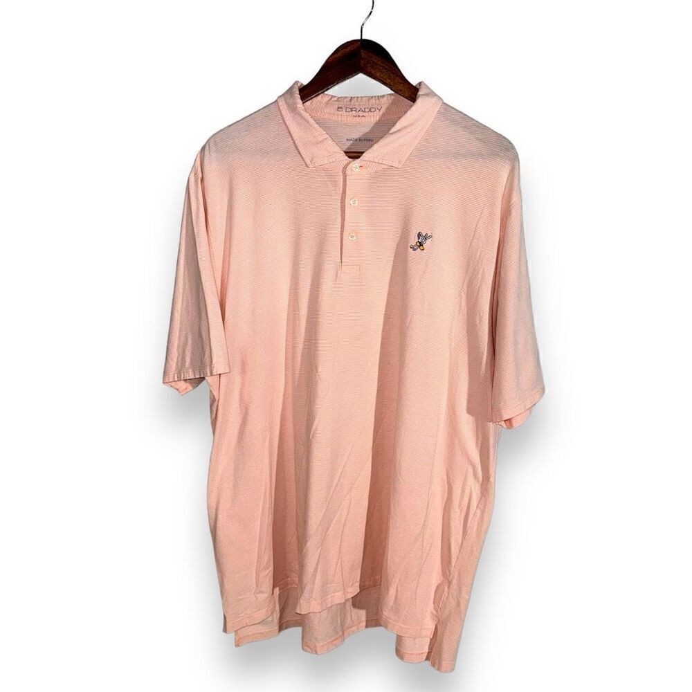 B. Draddy Orange 100% Pima Cotton Golf Polo Shirt Size XXL